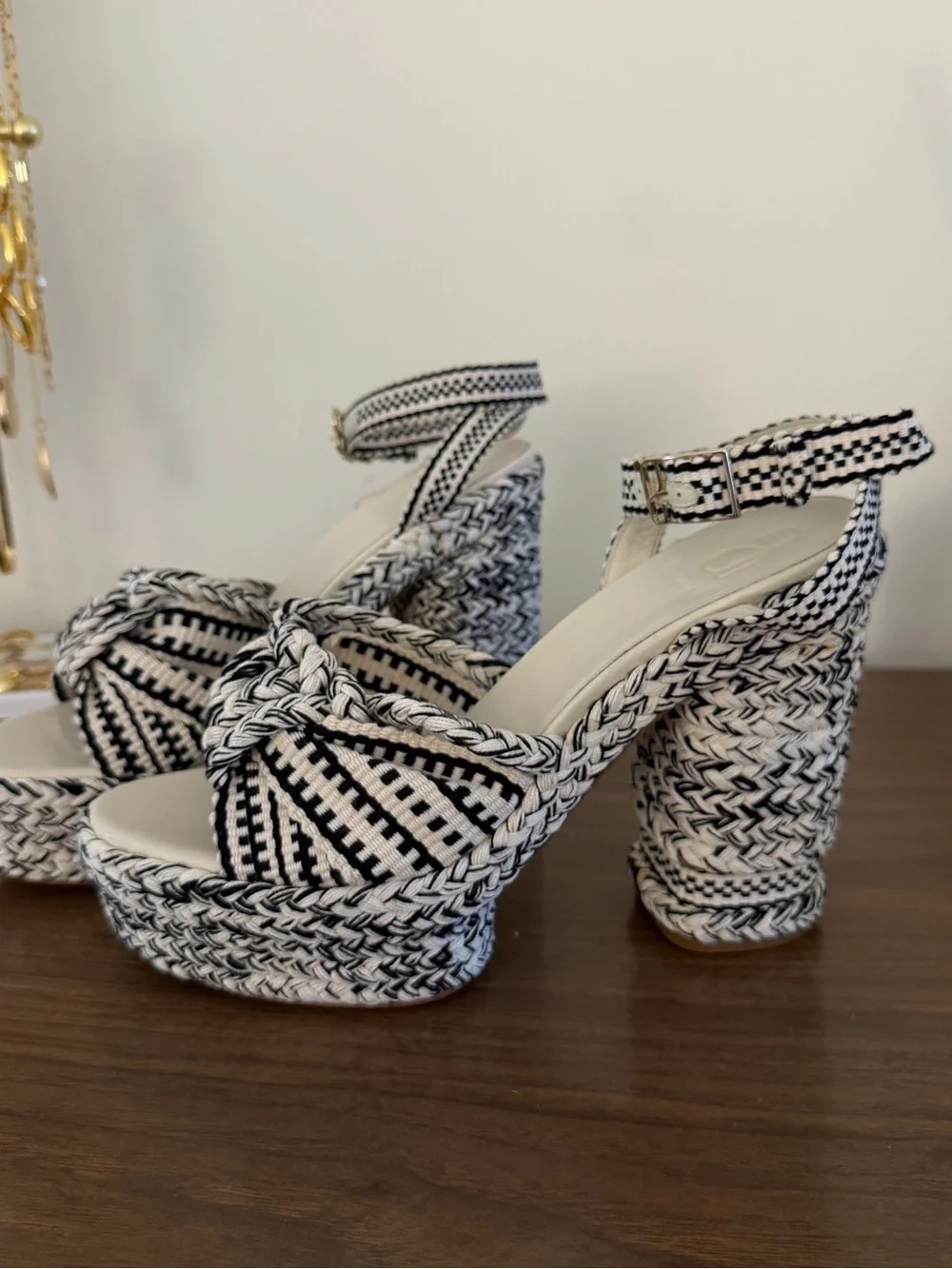 NEW Antolina Dita Woven Platform Sandals Black / White 41 EU / 11 US $745 New